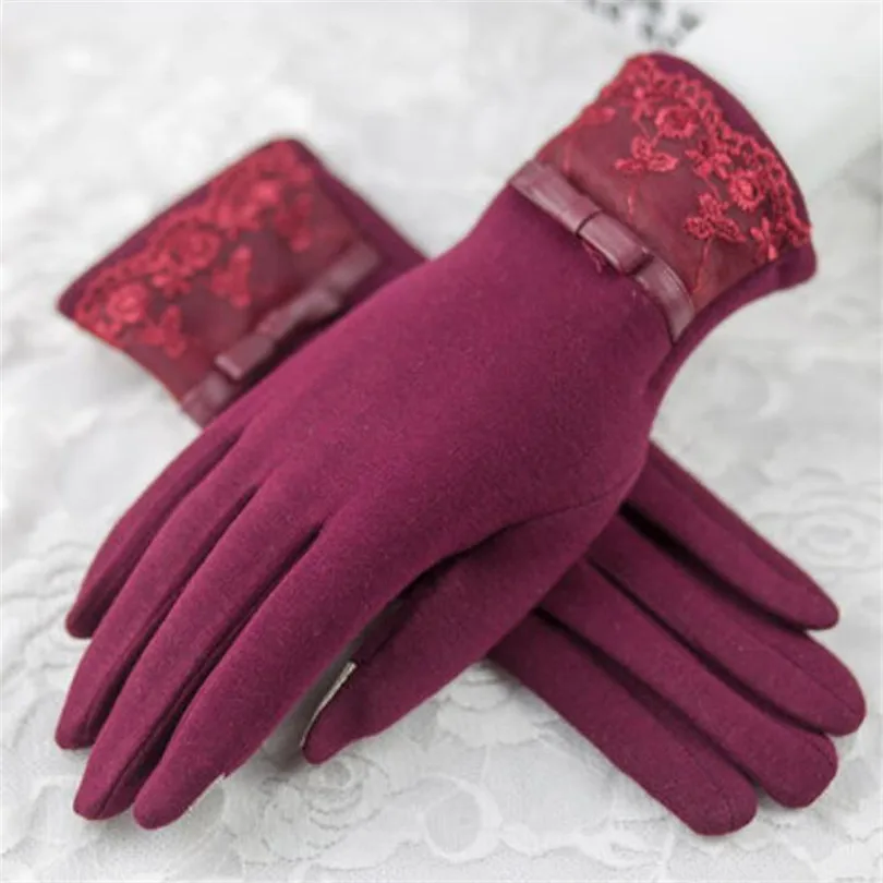 VIIANLES варежки элегантные женские теплые уличные перчатки Женские Толстые Полный палец варежки теплые зимние перчатки женские кашемировые перчатки