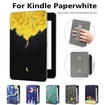 

1PC Ultra Slim Magnetic 6" e-Books Reader PU Leather Cover Smart Case With Handle Holder For Amazon Kindle Paperwhite 1/2/3/4
