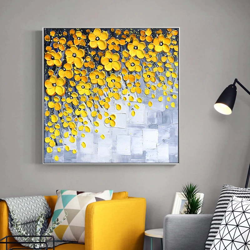 

100% Handpainted Modern Abstract Flower Oil Painting On Canvas Art Gift Home Decoration Living Room Wall Art Frameless Picture