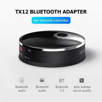 

TX12 3.5mm Optical Fiber Wireless Bluetooth V4.0 Audio Stereo Transmitter Box Bluetooth Music Launcher Compatible with Dual