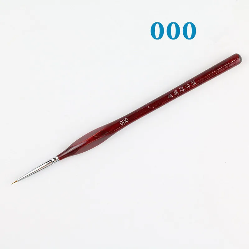 1 шт Профессиональные Соболиные волосы Красная деревянная ручка кисти для рисования миниатюрные кисти для дизайна ногтей кисти для ногтей инструменты для ногтей