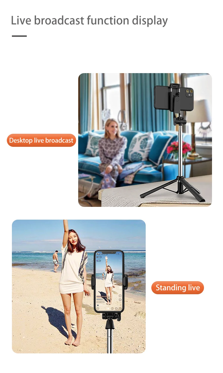 Portable Mini Selfie Stick Tripod 360 Rotation 155CM Handheld Gimbal Monopod For Smartphone Tablet