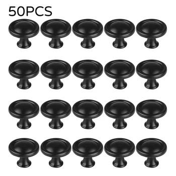 

50pcs Metal Round Mushroom Shape Simple Handle With Screws Kitchen Cabinet Door Wardrobe Handles Hardware