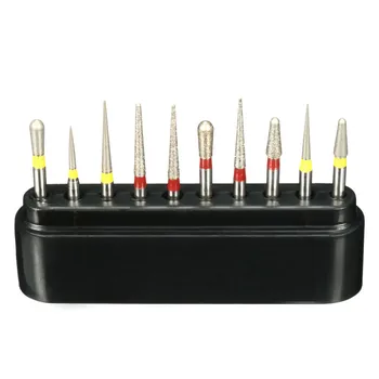 

10pcs Dental Grinding Drill Bit Burs Set High Speed Diamond Polishing Grinder Bits Polishing Smoothing Rotary Polisher Tool Kit