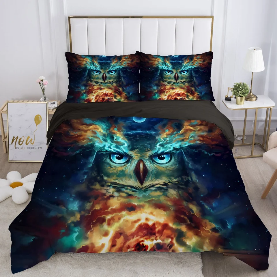 

3D Comforter Bedding Sets Double/euro/150/130/90 Duvet Cover Set Blanket/quilt Cover and Pillowcase owl Animal Quality Printed