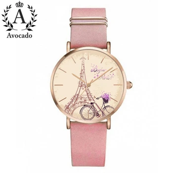

Fashion Tower Ladies Watches Women Quartz WristWatches Genuine Leather Strap