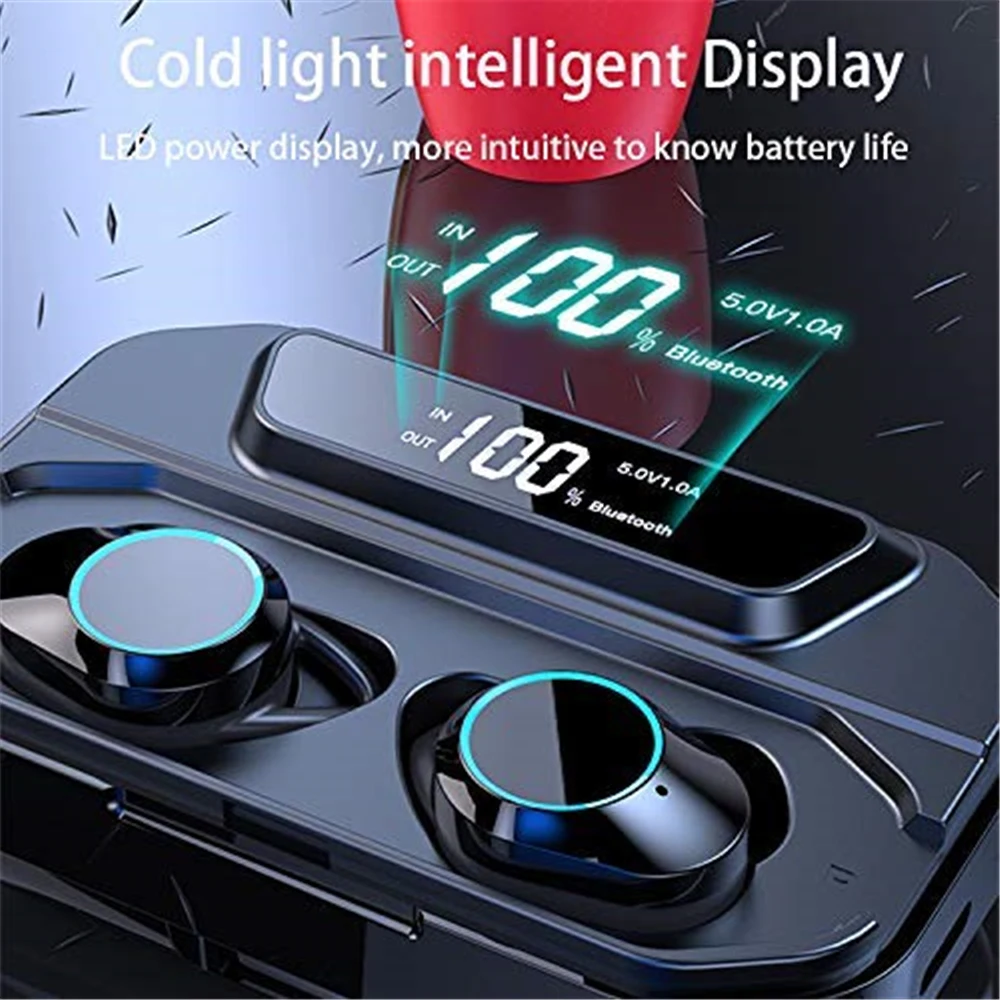 G02 TWS 5,0 Bluetooth 9D стерео наушники беспроводные наушники IPX7 водонепроницаемые наушники 3300 мАч светодиодный умный внешний аккумулятор держатель для телефона