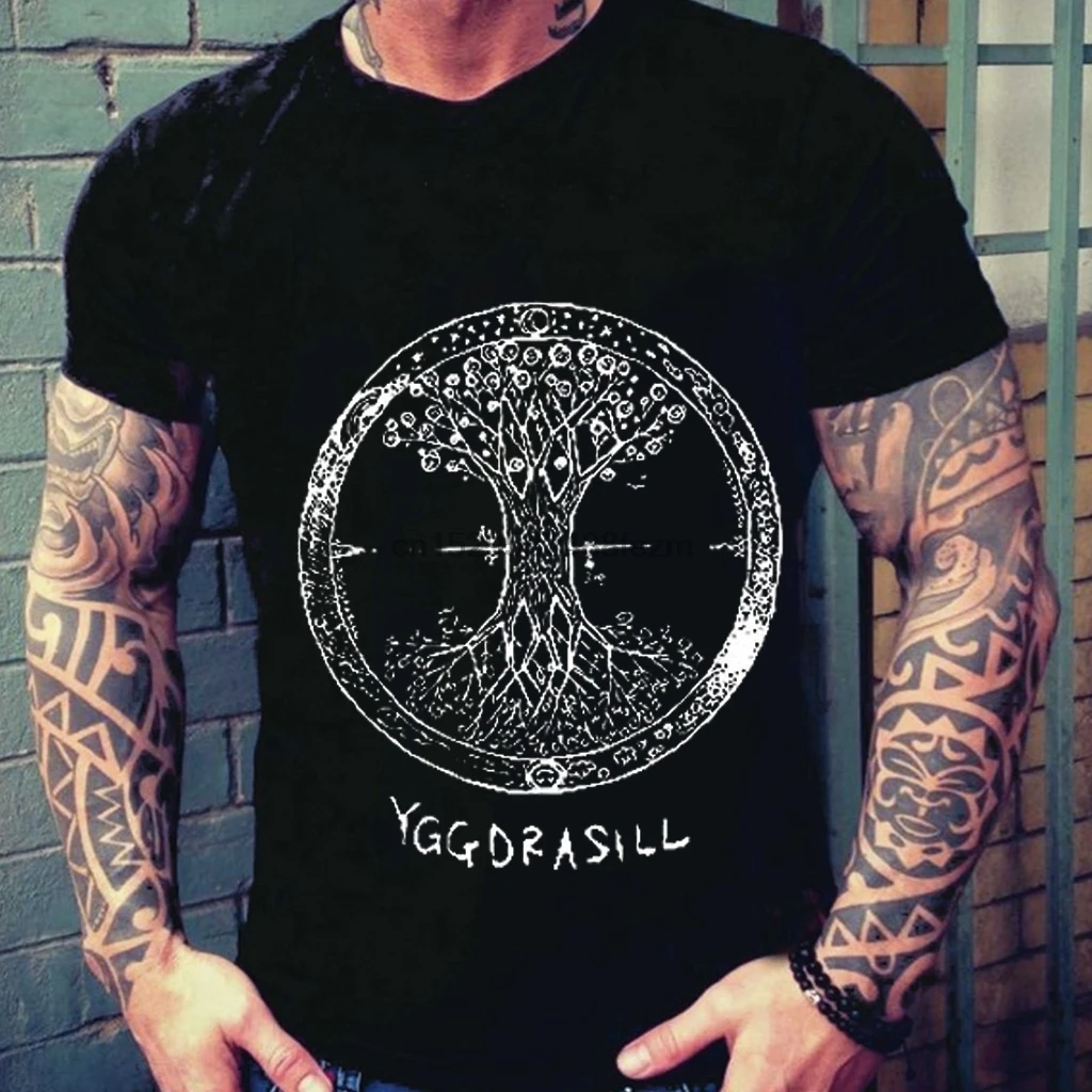 VIKING YGGDRASIL вальгаллу &quotодин Рагнар футболка с надписью THOR | Мужская одежда