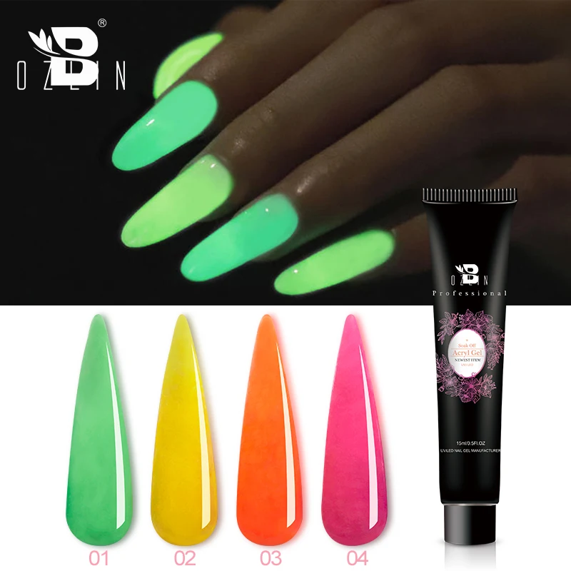 

15 ml Glow In The Dark Poly Gel 4 Colors UV Gel Nail Polish Extension Gel Varnish Builder Poly Gel Polishes Nail Art Tools DIY