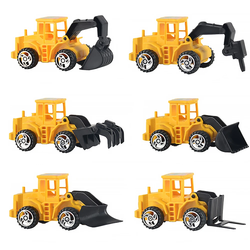 6pcs Inertia Glide Engineering Dump Truck Model Classic Toy Cars Children Boy Kids Gift Tractor Play | Игрушки и хобби