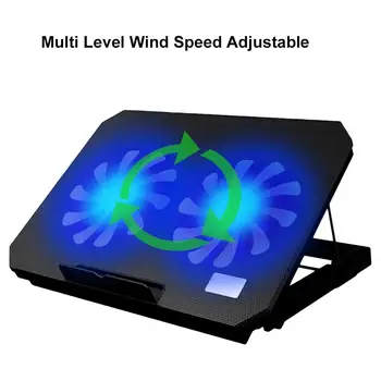 

USB Port 2 Cooling Fans Laptop Cooler Pad Notebook Adjustable Angle Stand Holder Convenient And Durable