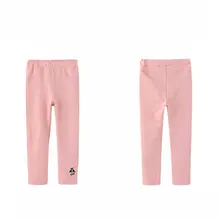 Осень и зима стиль корейский стиль большой детская одежда мультфильм вышивка хлопок спандекс Эластичный Леггинсы Брюки для девочек