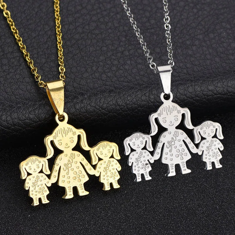 Auxauxme 11 видов стилей, простое семейное ожерелье с подвеской из нержавеющей стали, для папы, мамы, девочки, мальчика, семейное ожерелье для женщин и мужчин - Окраска металла: N106
