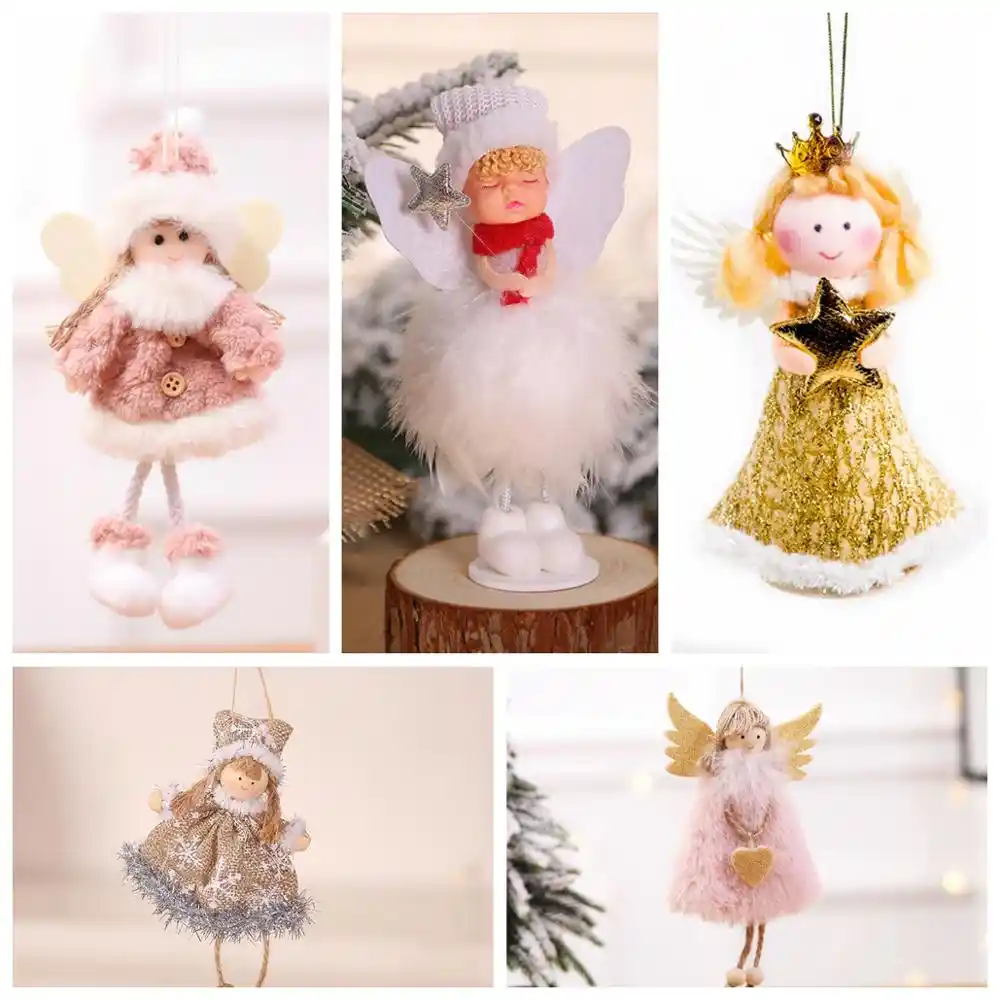 HUIRAN Рождественский Ангел кукла кулон веселая Рождественская елка украшения для дома 2019 натальные рождественские украшения подарок Дети но...