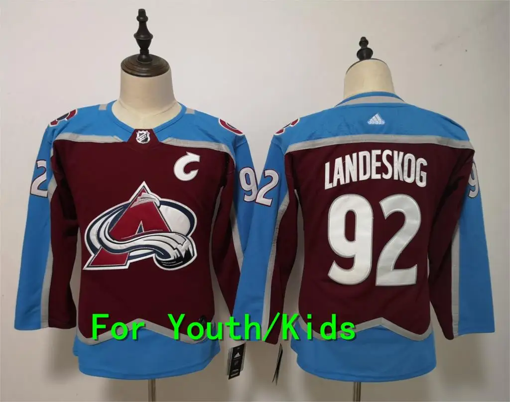 Молодежная вышивка сшитая Colorado#92 Gabriel Landeskog 96 Микко Рантанен 29 Натан Маккиннон Дети Джерси