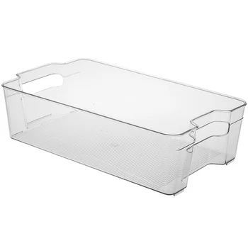 

Refrigerator Storage Box For Kitchen Freezer Case Multifunction Home Clear Food Container Restaurant With Carrying Handles