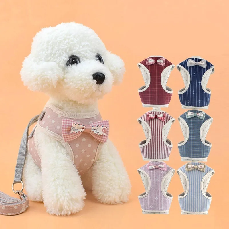 

Cute dog Cat Harness and Leash Set Nylon Mesh Pet Puppy Cat Harness Vest Clothes For Chihuahua Small Dogs