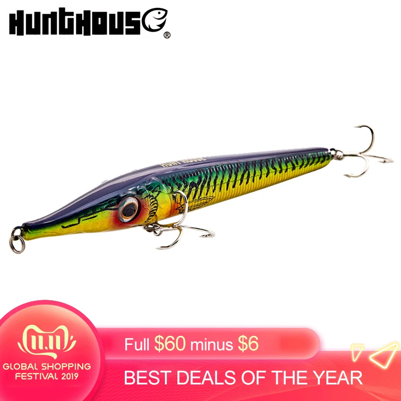 Hunthouse stickbait карандаш, жесткая приманка для рыбалки, плавающая приманка, 146 мм, 19 г, Тонущий Карандаш, 146 мм, 35 г, Воблер для морского баса