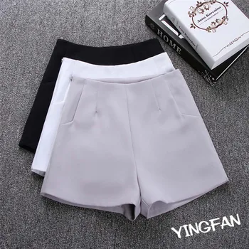 

New Korean version of the high waist A word wide leg shorts women wear Slim thin solid color suit casual shorts