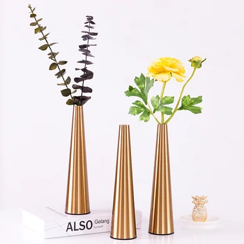 

Narrow Mouth Vase Tabletop Vases Modern Minimalist Fashion Ornaments Crafts Decorative Stainless Steel Vase metal Flower Vases