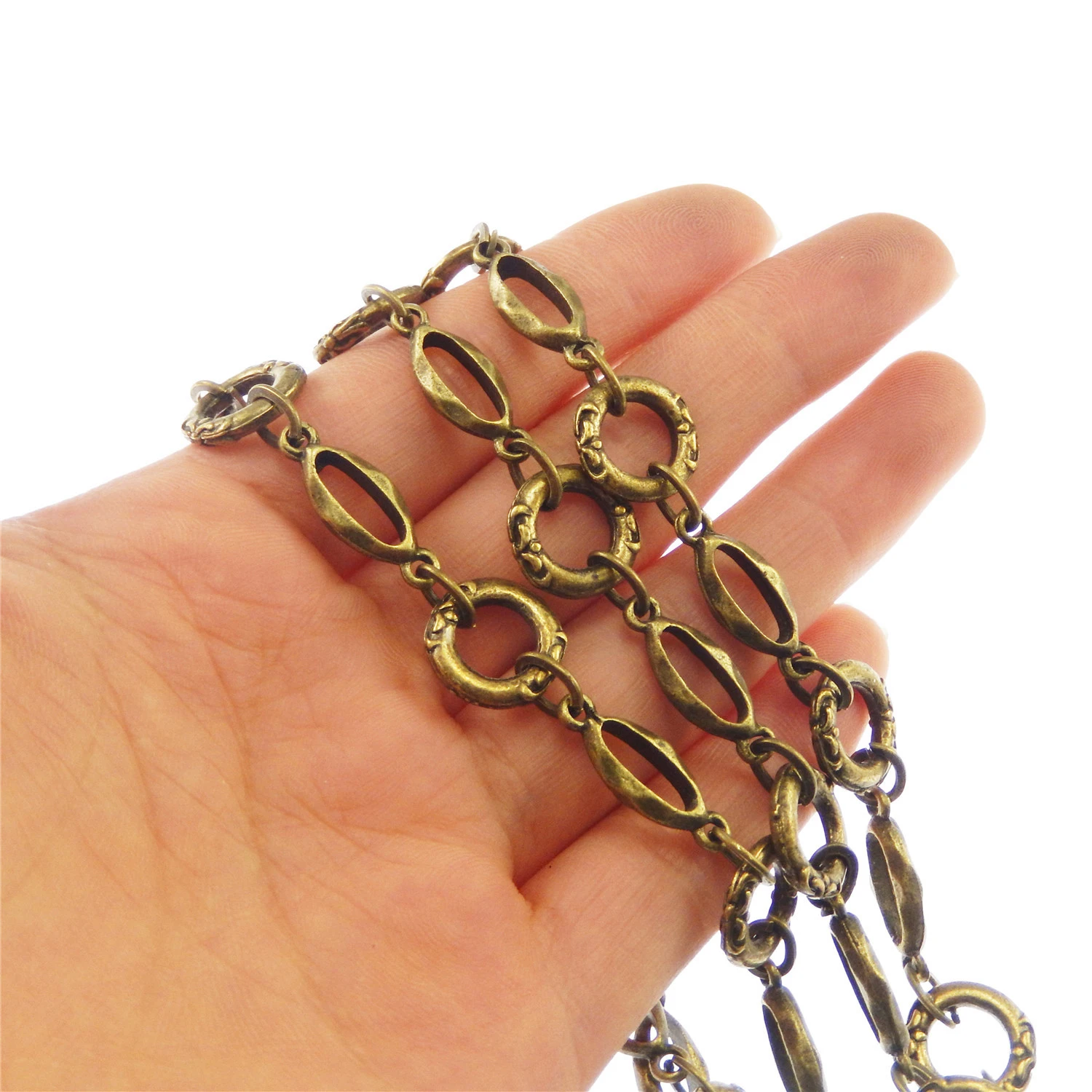 Antique Bronze Alloy Bead Chains For Jewelry Bracelet Making Accessories 