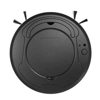 

3-In-1 Auto Sweeping Robot Vacuum Cleaner USB Rechargeable Smart Floor Mop Cleaning Home Office Dry and Wet Sweeping Cleaner Bla