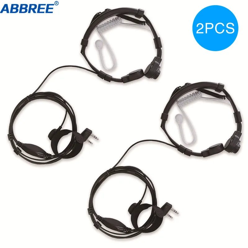 2 шт. ABBREE Удлиняемая горловина микрофон PTT наушники гарнитура для Kenwood Baofeng BF-888s UV-5R