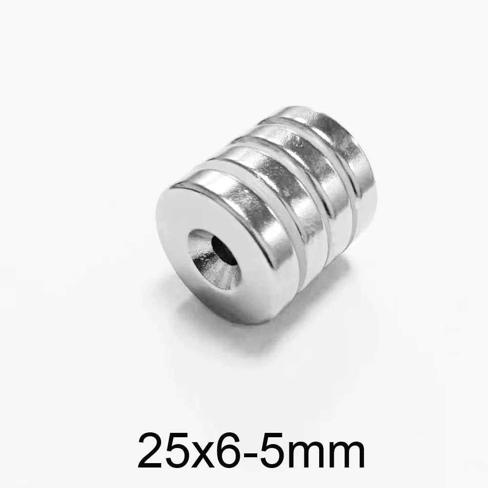 2/5/10/15/20Pcs 25X6-5 Magnete Al Neodimio Rotondo In Terre Rare Forte 25*6 Fori 5Mm Disco A Magnete Permanente Svasato 25X6-5Mm 25*6-5