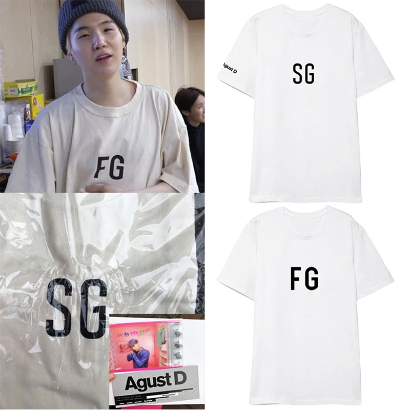 Suga Camiseta de manga corta para hombre y mujer, camisa con estampado kpop  coreano, color blanco, tops de calle, nueva|Camisetas| - AliExpress