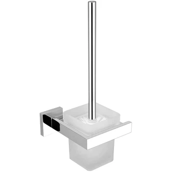 

Modern Toilet Brush with Holder Wall Mounted Stainless Steel Holder Luxury Toilet Brush Holder Set for Bathroom