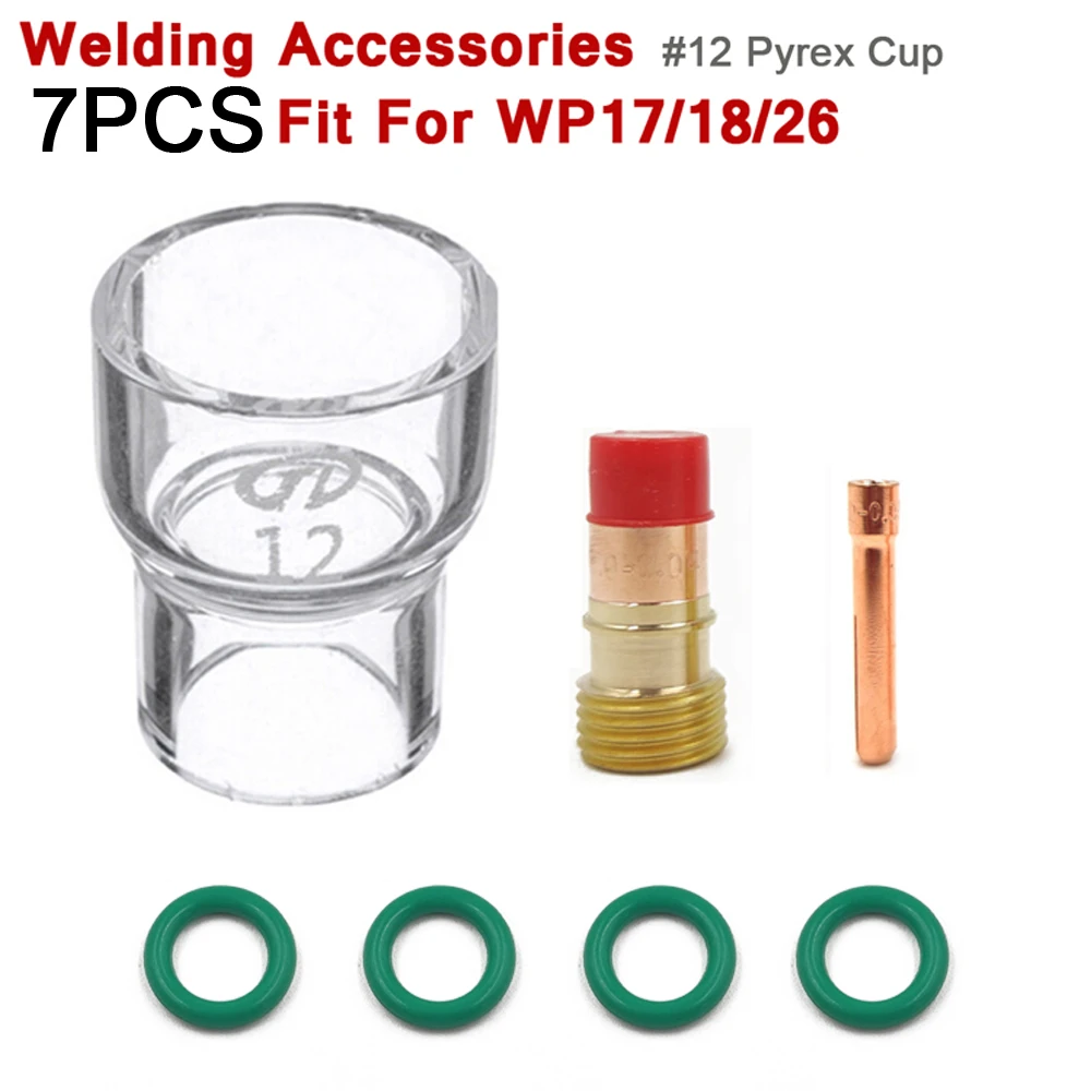 7 шт. сварофонарь TIG газовая линза Pyrex Для WP17 WP18 WP26 12 стеклянные колпачки