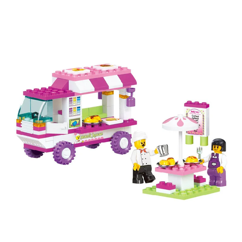 

New Original SLUBAN DIY Snack Car Building Blocks 102pcs Particles Bricks Toys Compatible Toys for children