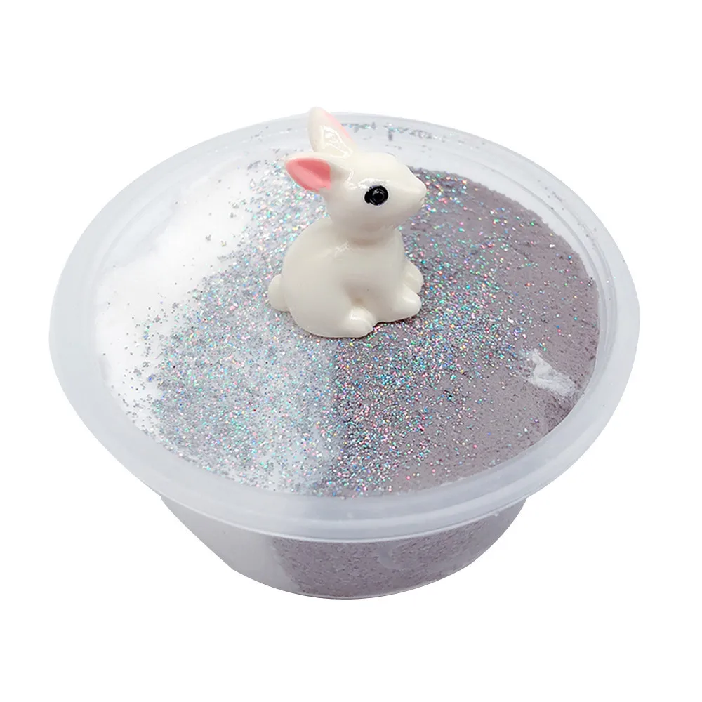 60ML Beautiful Rabbit Mixing Cloud Slime Child Creativity Imagination Education toy Stress Kids Crystal Clay Toy #A