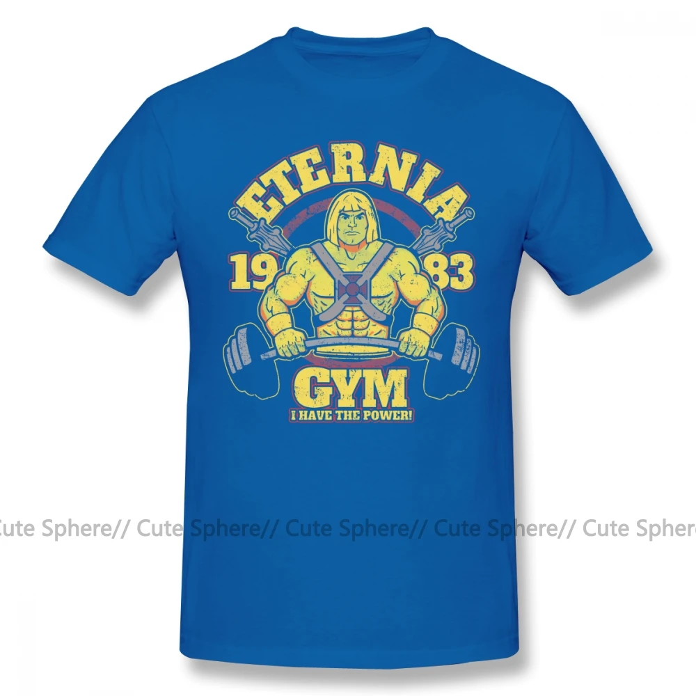 Skeletor футболка Eternia Gym Футболка мужская Милая футболка 100 хлопок короткий рукав лето 4xl Футболка с принтом - Цвет: Blue