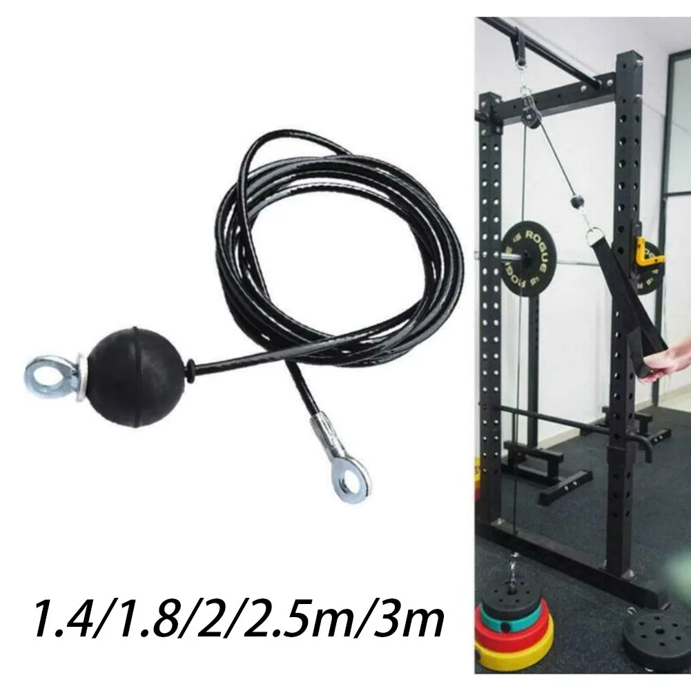 1pcs 1.4/1.8/2/2.5/3M Steel Wire Rope Kit DIY Weight Multi Gym Cable Fitness Pulley Home Gym Fitness Equipment Accessories gym accessories fitness cable pulley fitness pulley cable fitness pulley
