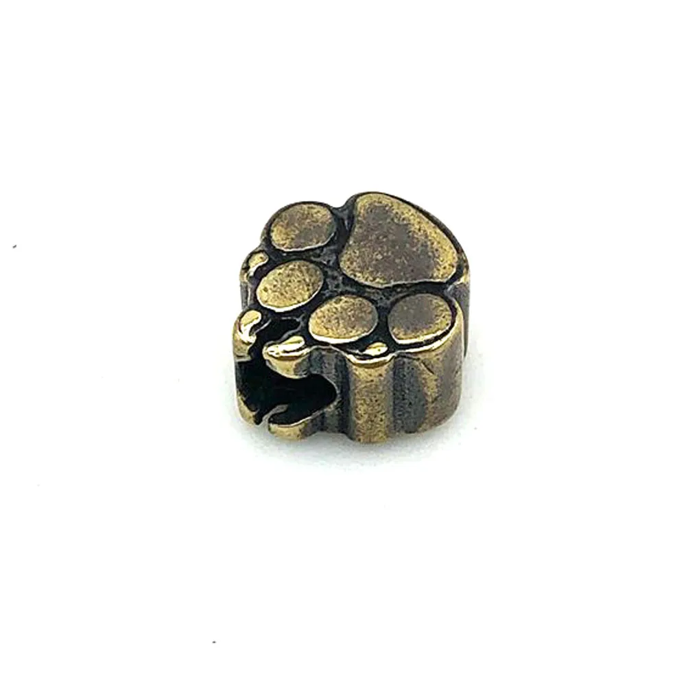 Paracord Keychain Outdoor EDC Tool DIY Pendant Brass Bear Paw Lanyard Bead Paracord Knife Beads Keychain