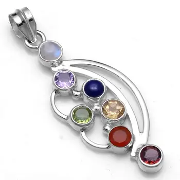 

Genuine Multiple stones Pendant 925 Sterling Silver, 52.9 mm, 2SP0625