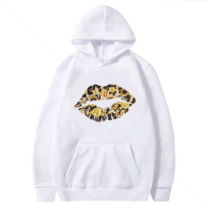 Женский свитшот с капюшоном и принтом подсолнухи|Толстовки свитшоты| |