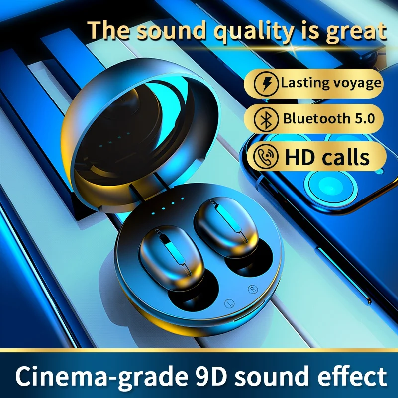 Bluetooth Earphones with Microphone 5 0 Contact Control Noise Cancelling TWS Earbuds Waterproof Wireless Headphones