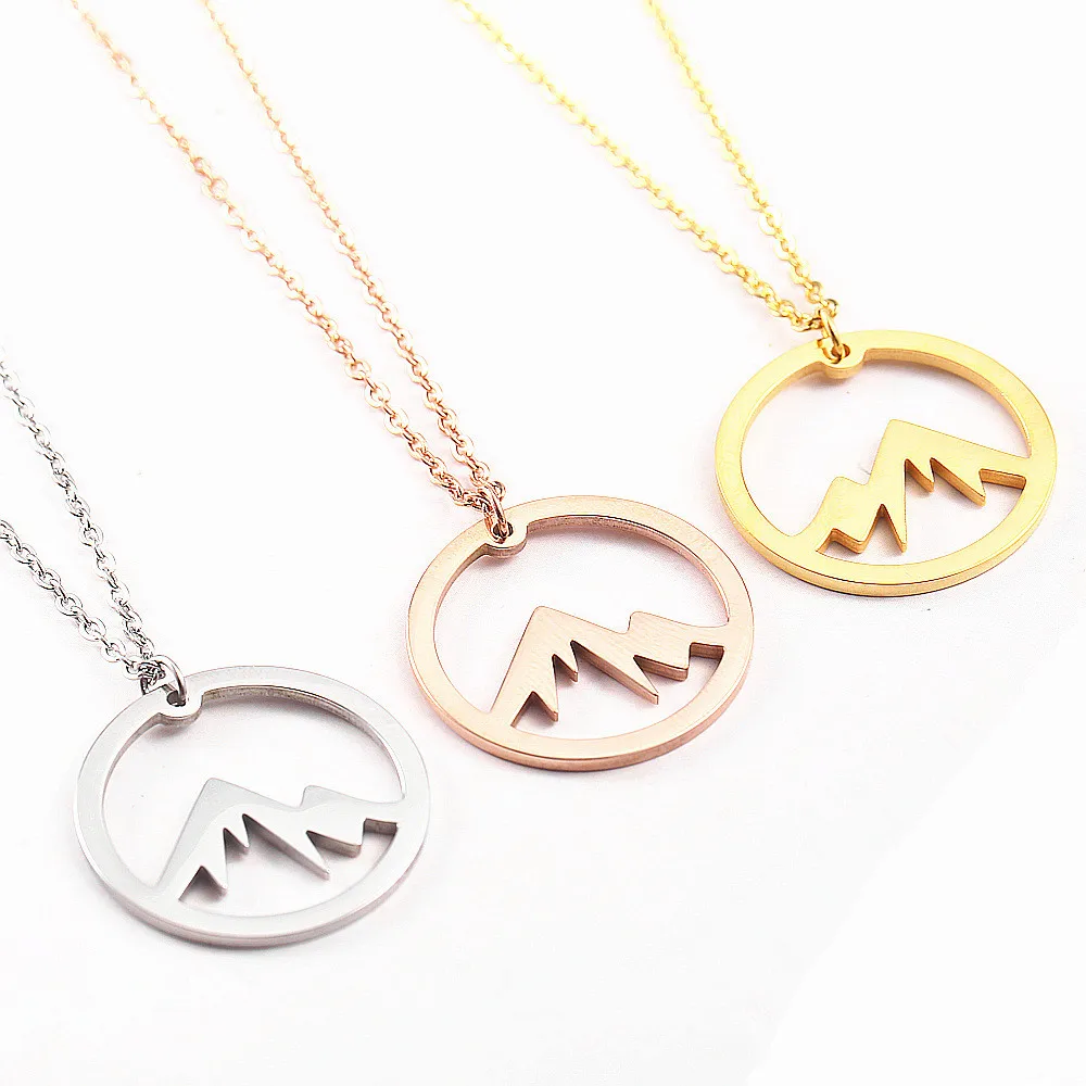

Boho Pendant Necklace Women Accesories Simple Trend Round Stainless Steel Fashion Jewelry Rose Gold Chain Charm Coin Necklace