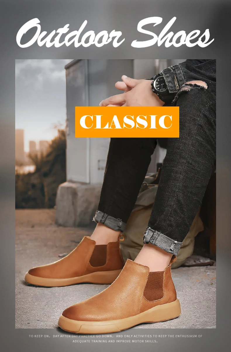 Misalwa/мужские ботинки «Челси»; кожаные повседневные короткие ботинки без застежки; ботинки с круглым носком; теплые Винтажные ботинки на меху; классический мотоцикл; большие размеры