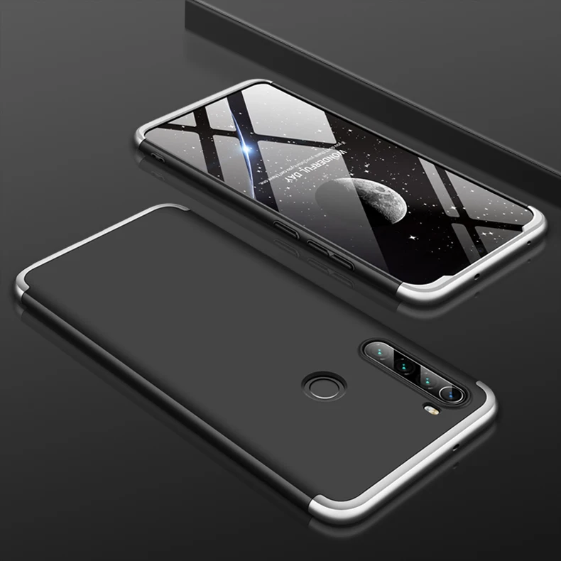 Silver Black Silver Для Xiaomi Redmi Note 8T чехол 360 полная защита противоударный чехол для телефона s для Xiaomi Xiomi Redmi Note 8T чехол - Цвет: Silver Black Silver