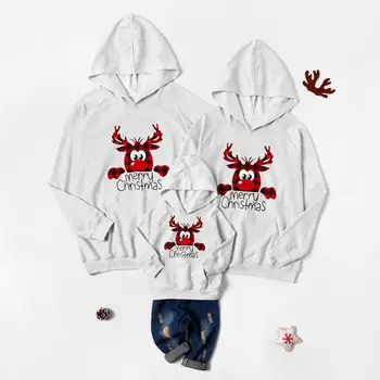 

PatPat Merry Christmas Series Deer Pattern Grey Family Matching Sweatshirts