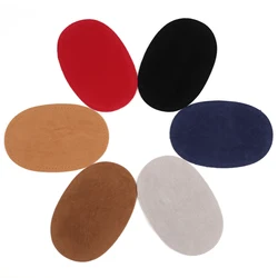 Suede Leather Patch with Pin Hole DIY Oval Soft Leather Sheet for Cardigan Clothes Bag Handbag Sewing Accessories 14*9cm