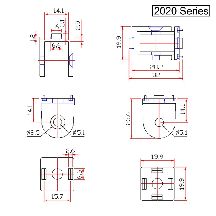 Zinc Alloy Flexible Pivot Joint Connector for Aluminum Extrusion Profile 2020 3030 Series Slot 6/8mm