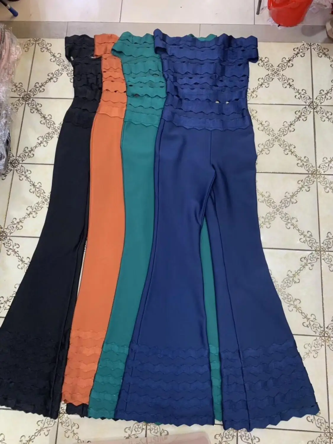 Женский комбинезон Черный Синий Оранжевый Зеленый с открытыми плечами Vestidos вечерние облегающие вечерние утягивающий комбинезон