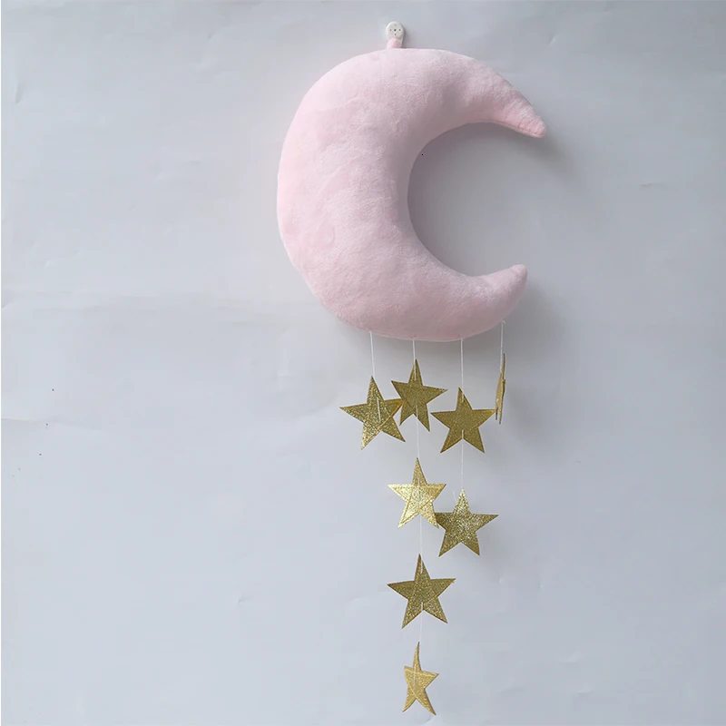Koodykids Детская комната украшения Nordic плюшевые Луна Настенный декор для детей Детская комната для детской комнаты Луна со звездой Подвесной Настенный декор