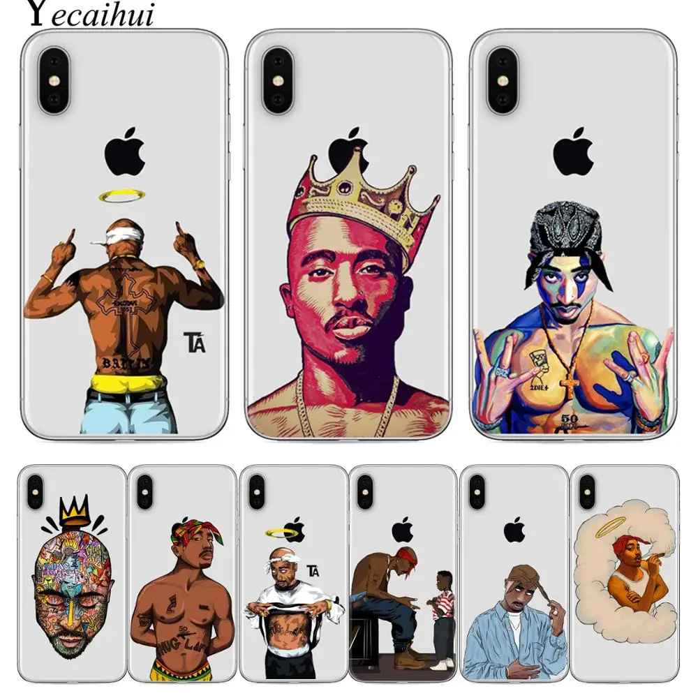 

2Pac Makaveli Tupac Amaru Shakur Clear Silicon Soft TPU Phone Cover Case For iPhone X XR XS Max 7 8 6 6S Plus 5S SE Fundas Coque