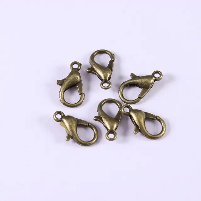 10/12/14/16/18/21mm Silver Gun Black Metal Lobster Clasps Hooks Bracelet End Connectors For Jewelry Making DIY Necklace Buckle Bronze