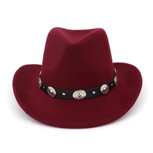 Мужская Женская Западная ковбойская шляпа с поясом в стиле панк широкий джазования с полями шляпа церковная сомбреро Hombres джаз шляпа